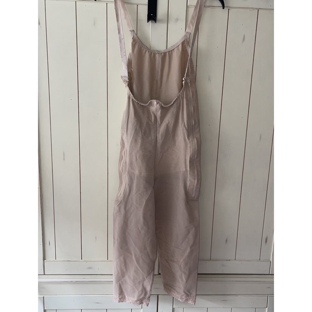 Design Veronique Beige Zipper XL Full Body Surgical Compression Bodysuit #855-H